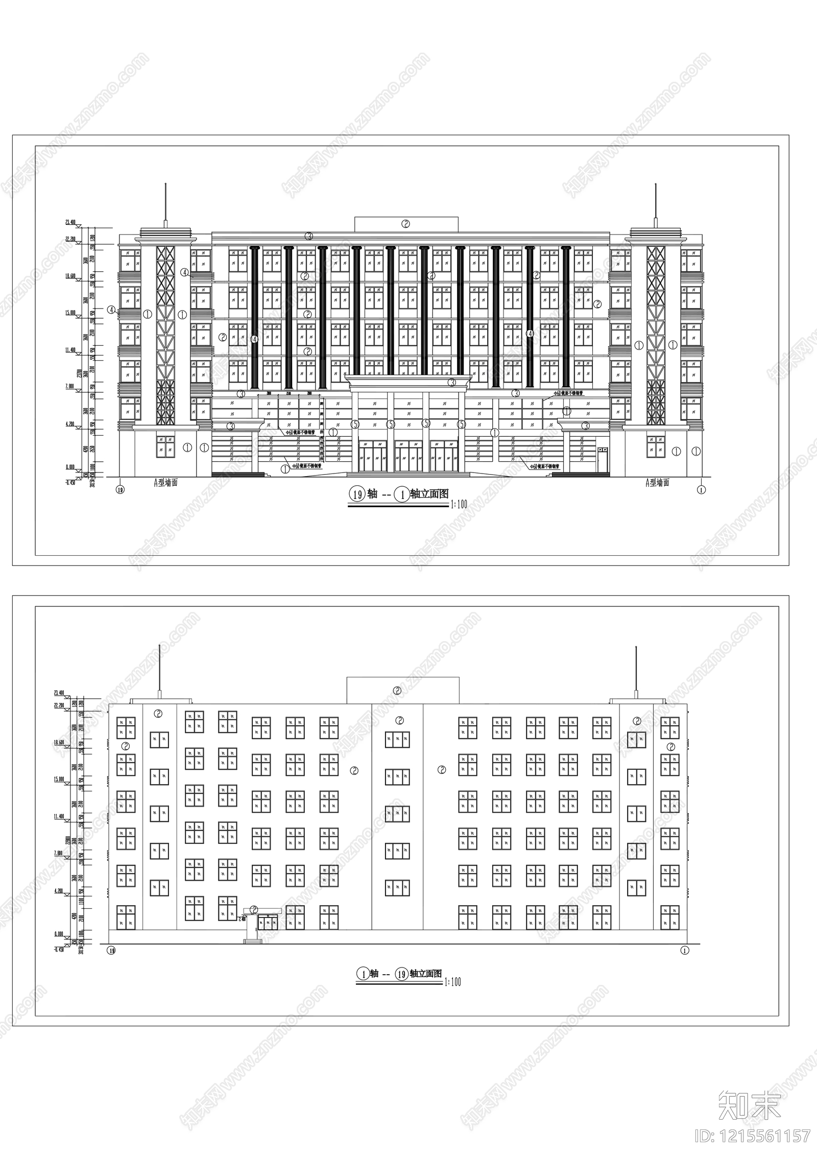 现代医院建筑cad施工图下载【ID:1215561157】