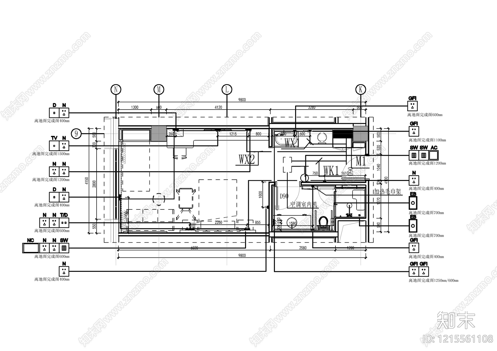 电气图cad施工图下载【ID:1215561108】