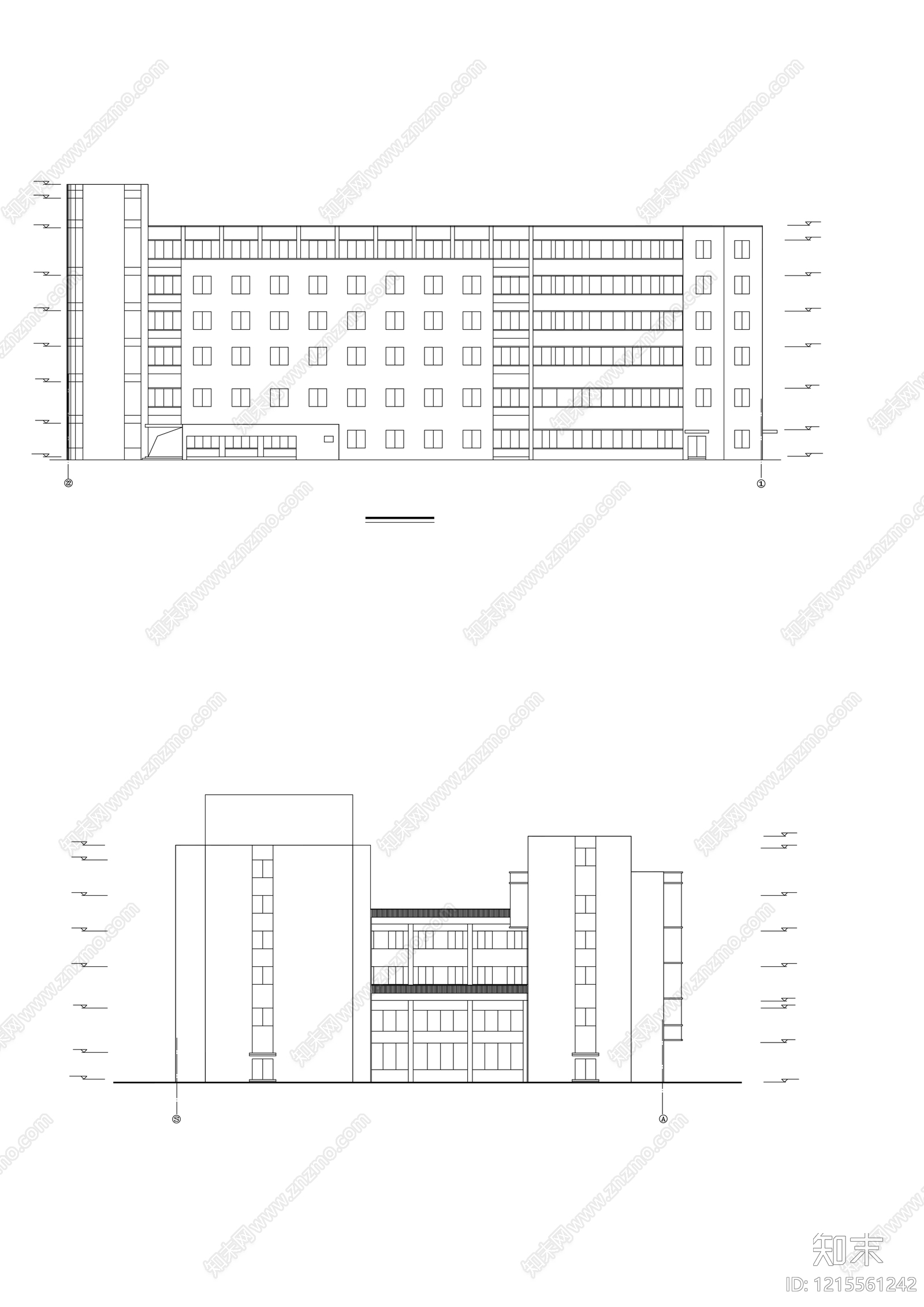 现代医院建筑cad施工图下载【ID:1215561242】