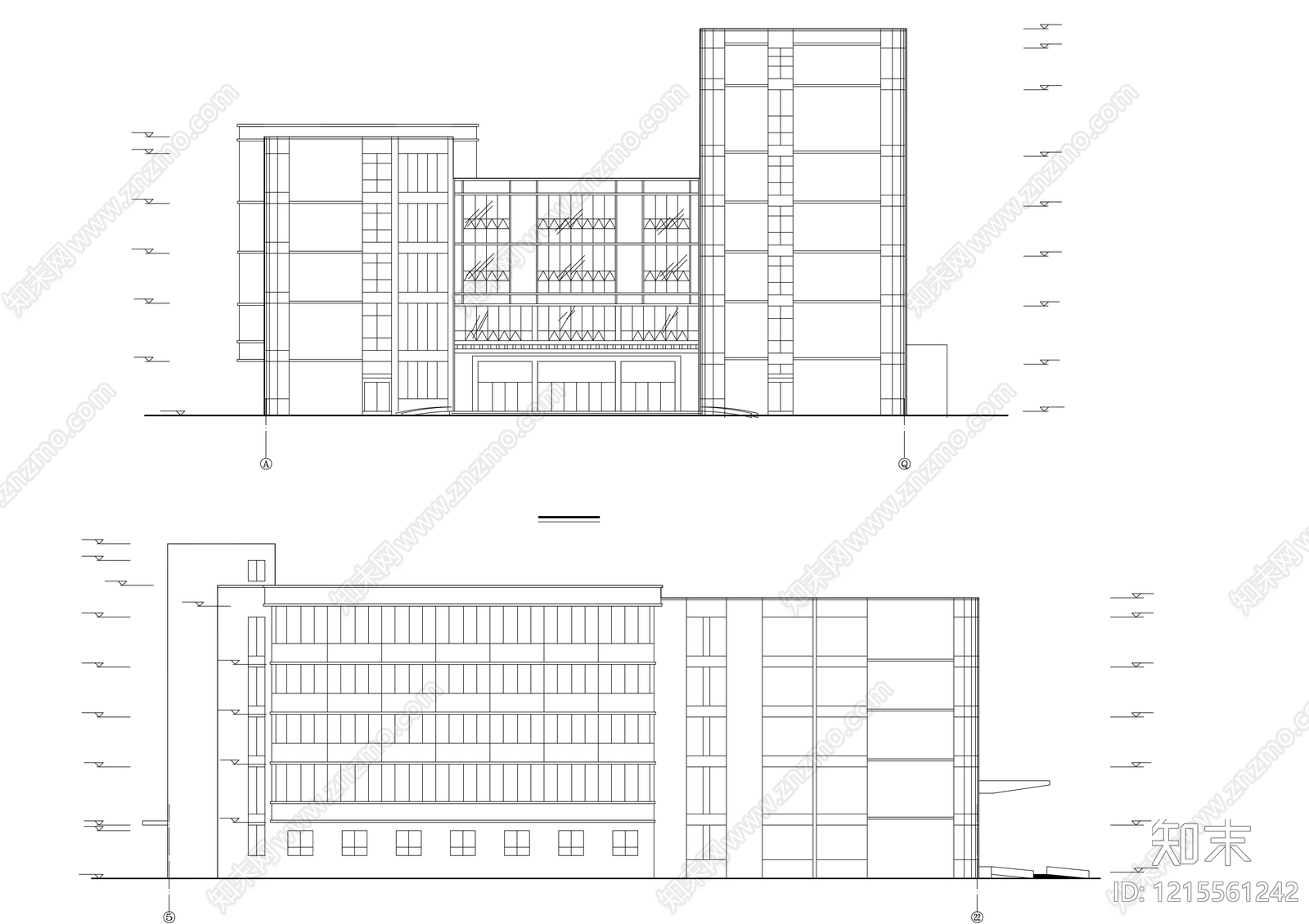 现代医院建筑cad施工图下载【ID:1215561242】