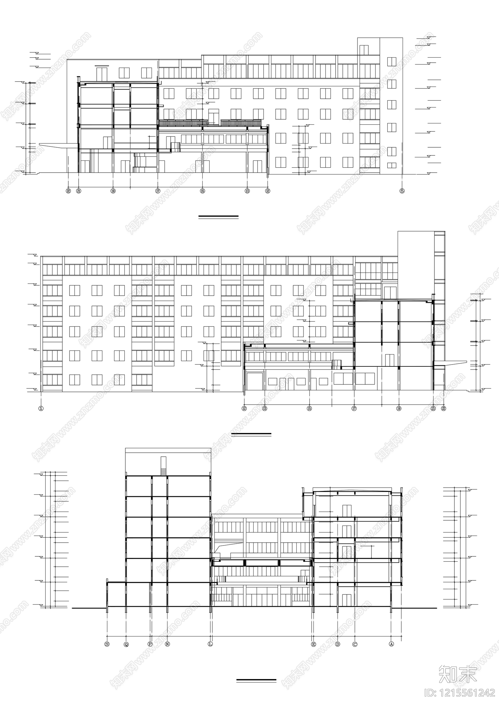 现代医院建筑cad施工图下载【ID:1215561242】