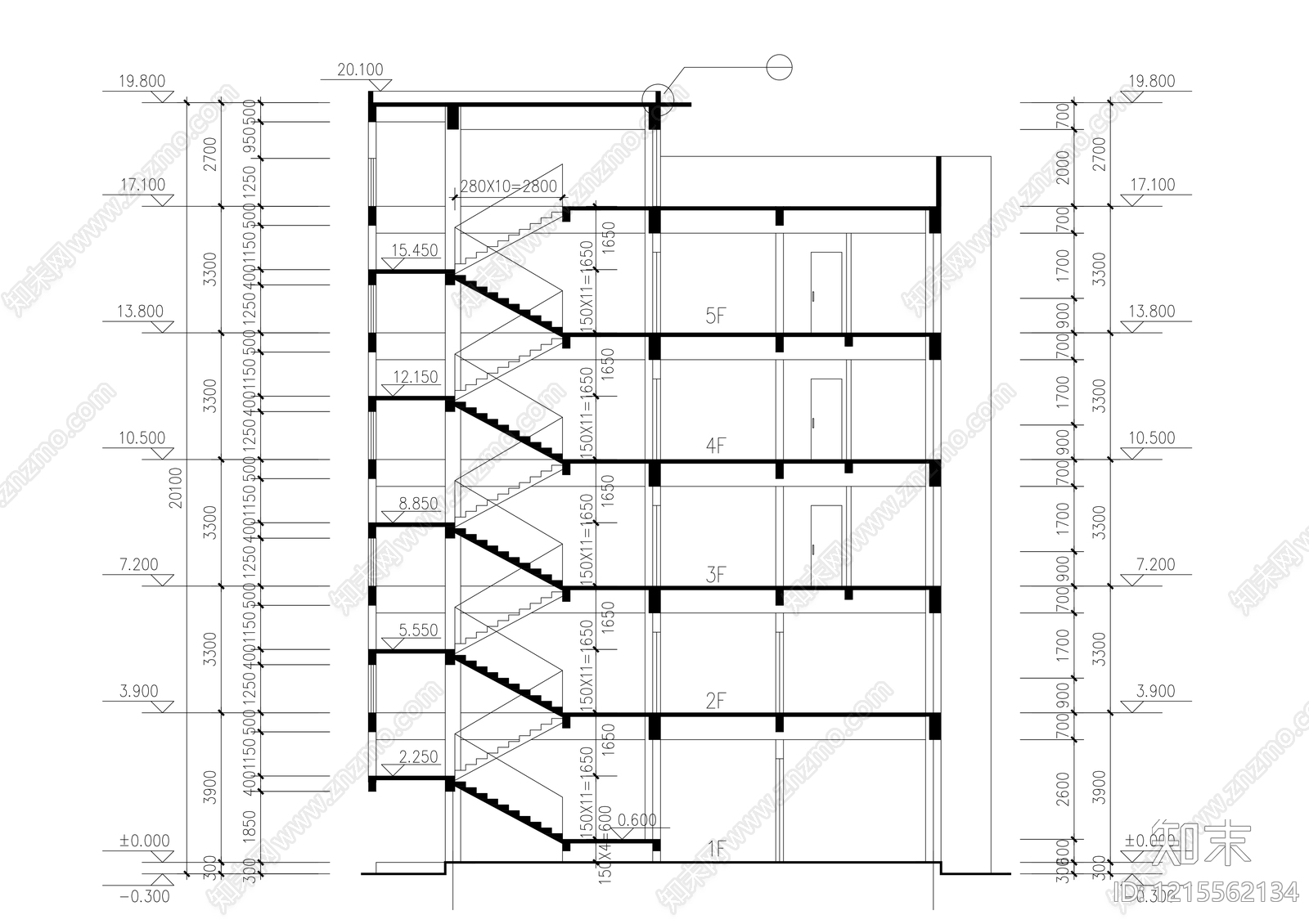 室内楼梯施工图下载【ID:1215562134】