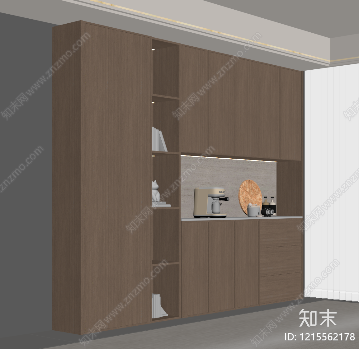 现代简约餐边柜SU模型下载【ID:1215562178】