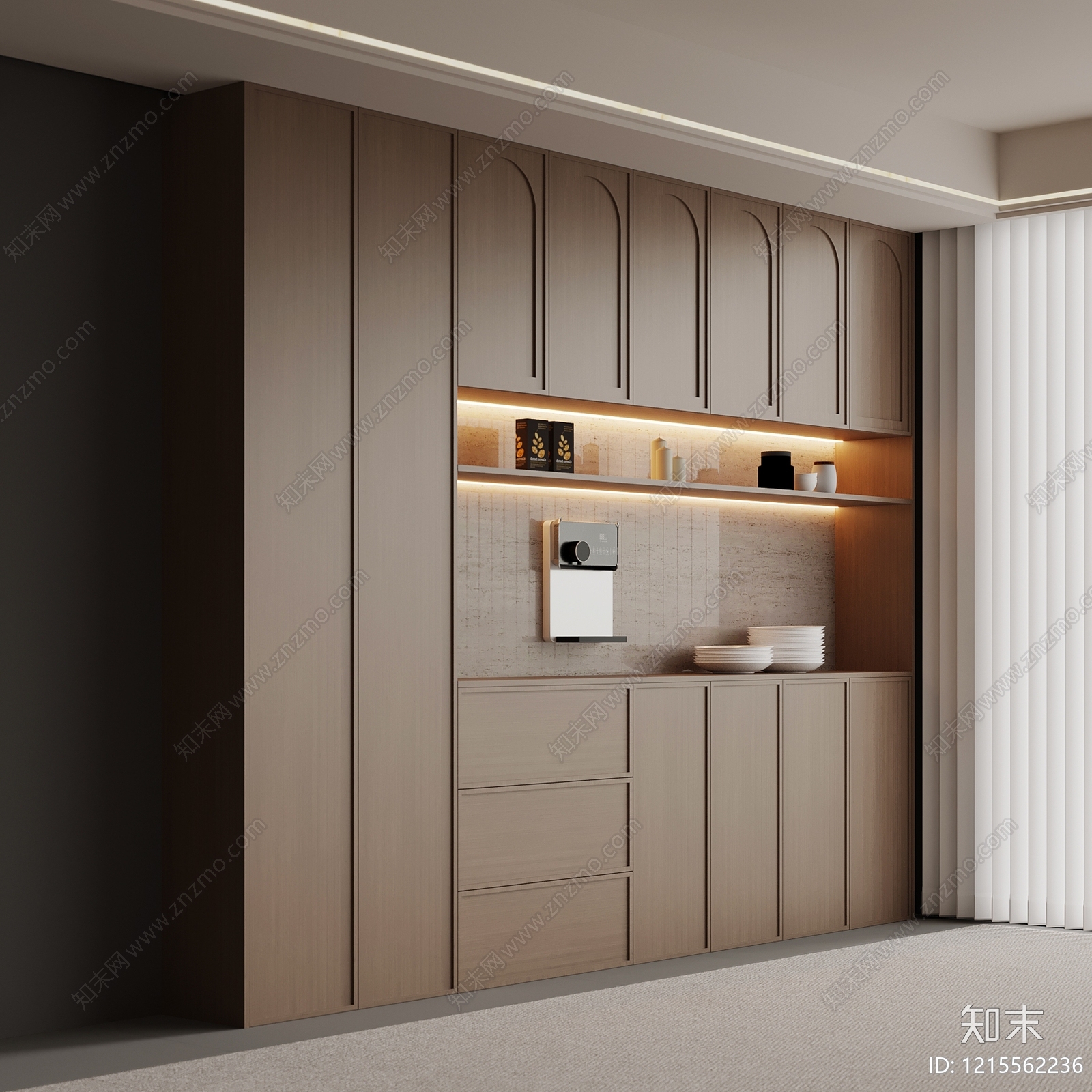 现代简约餐边柜3D模型下载【ID:1215562236】