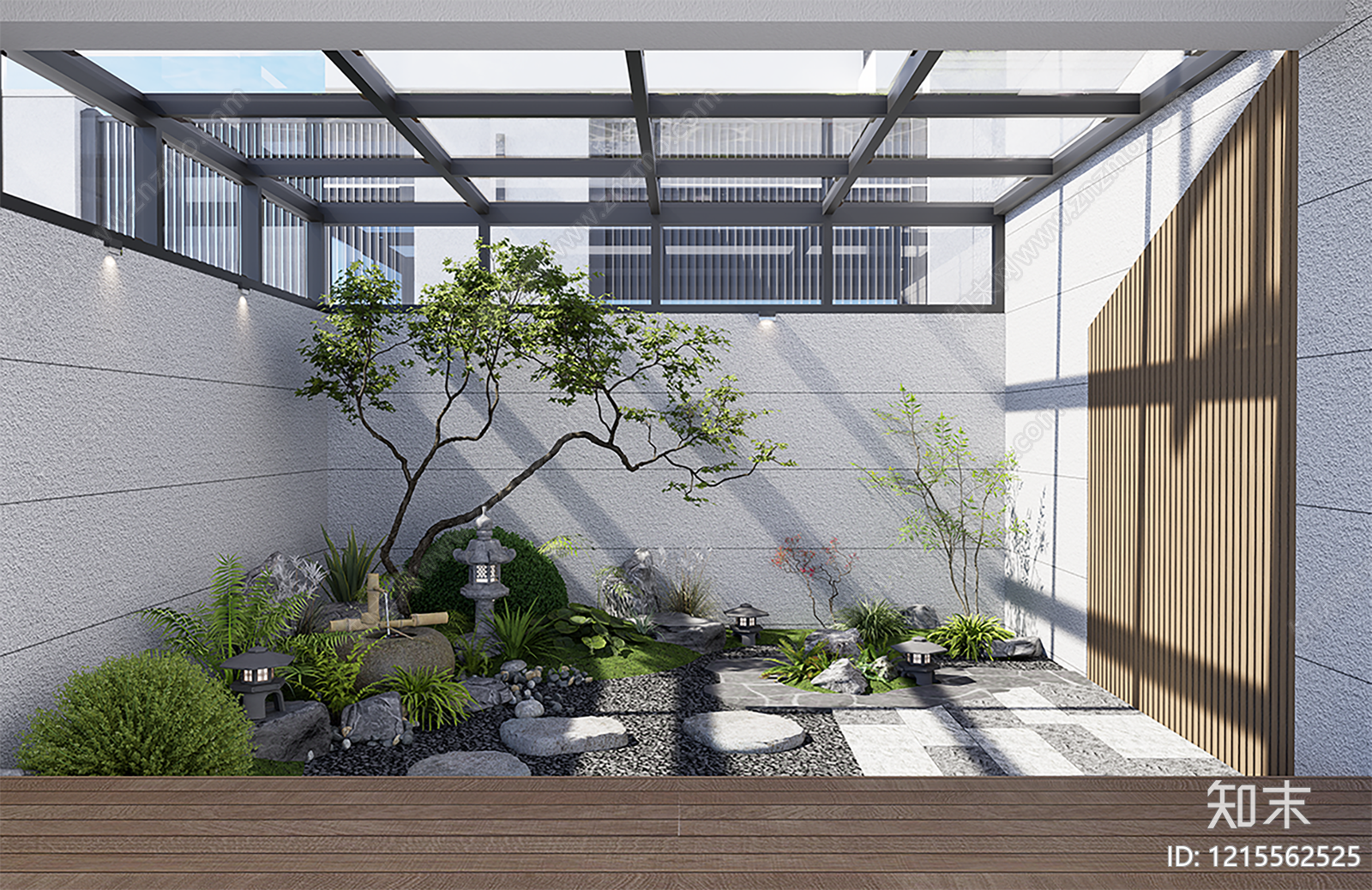 现代别墅庭院SU模型下载【ID:1215562525】