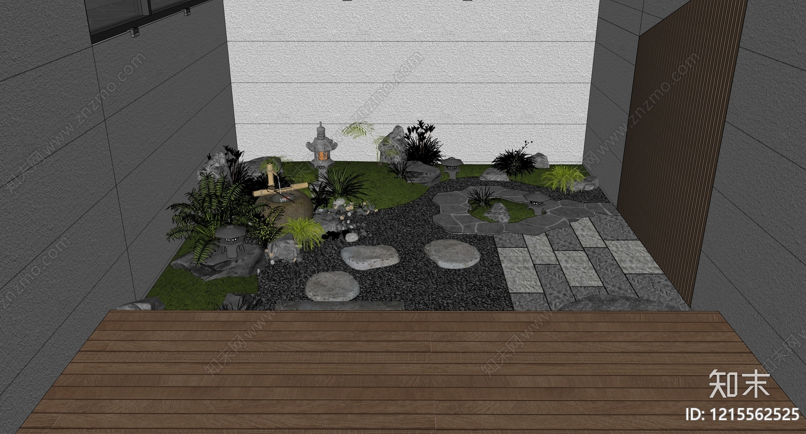 现代别墅庭院SU模型下载【ID:1215562525】
