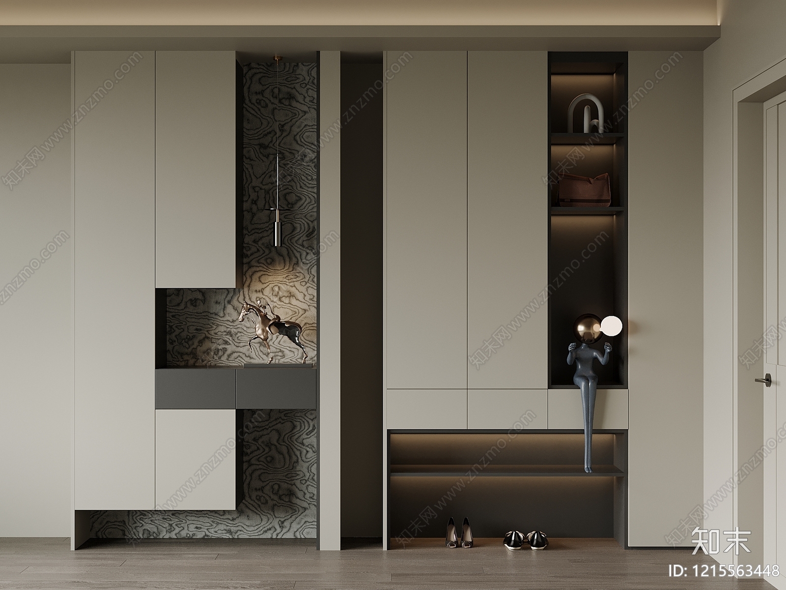 现代极简玄关SU模型下载【ID:1215563448】