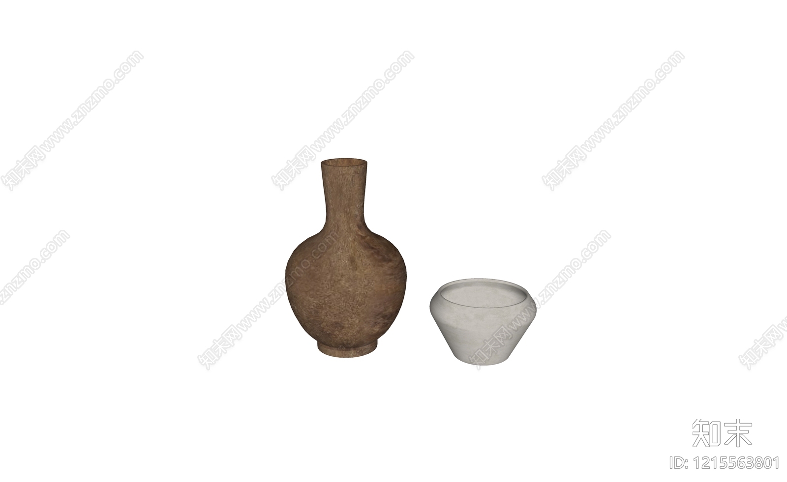 侘寂风摆件组合SU模型下载【ID:1215563801】