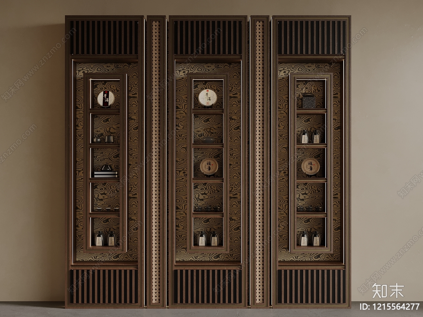 新中式茶柜3D模型下载【ID:1215564277】