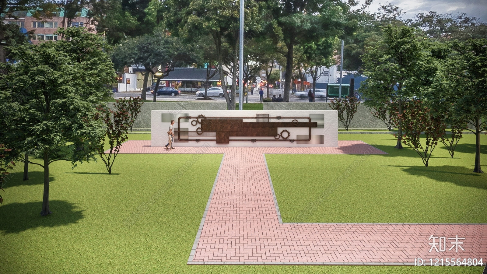 工业复古风景墙SU模型下载【ID:1215564804】