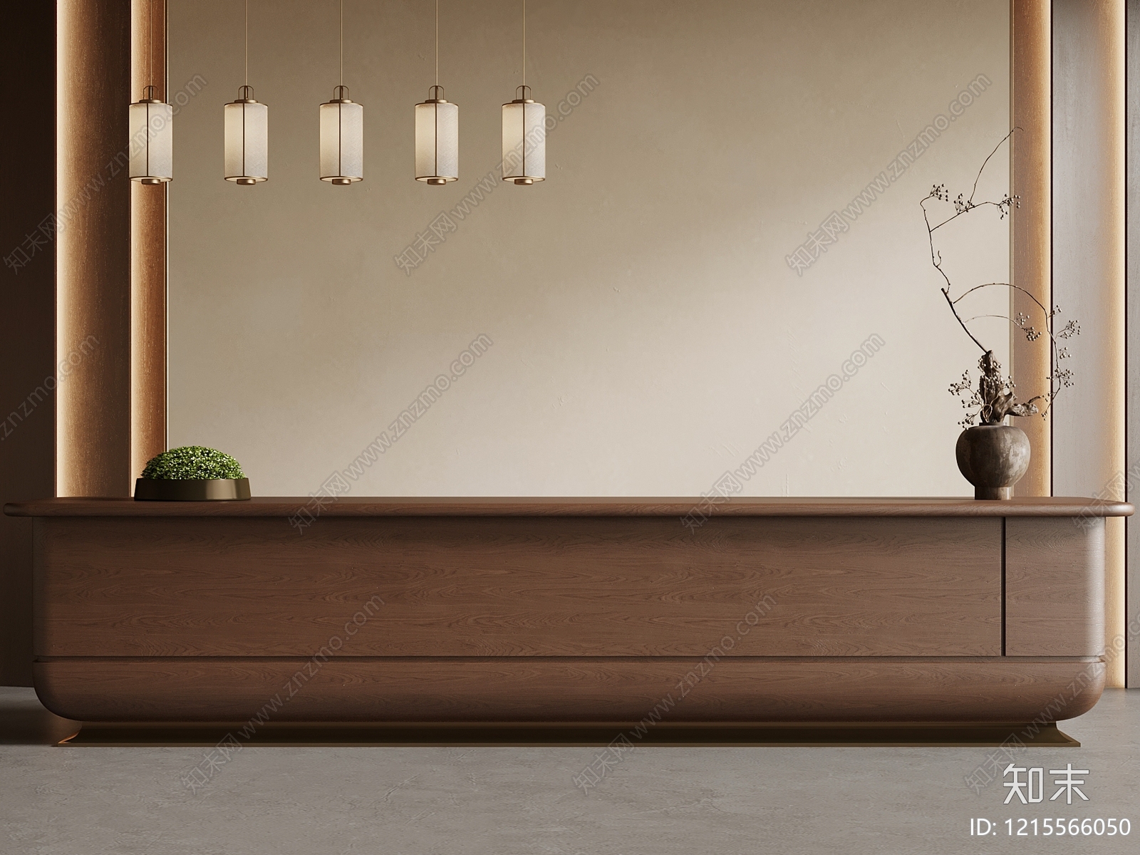 新中式前台3D模型下载【ID:1215566050】