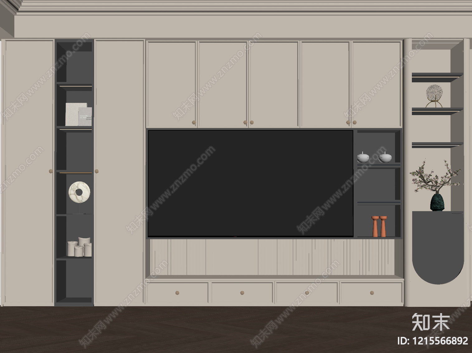 现代背景墙SU模型下载【ID:1215566892】