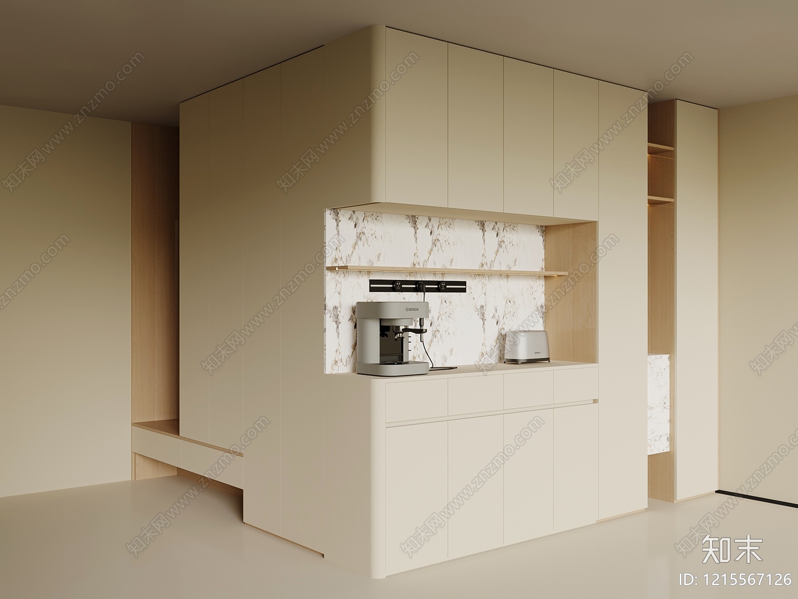 奶油风玄关3D模型下载【ID:1215567126】