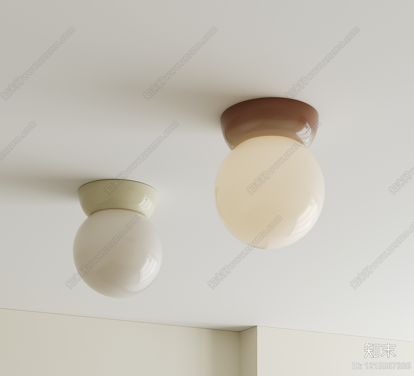 奶油风儿童房吸顶灯3D模型下载【ID:1215567336】