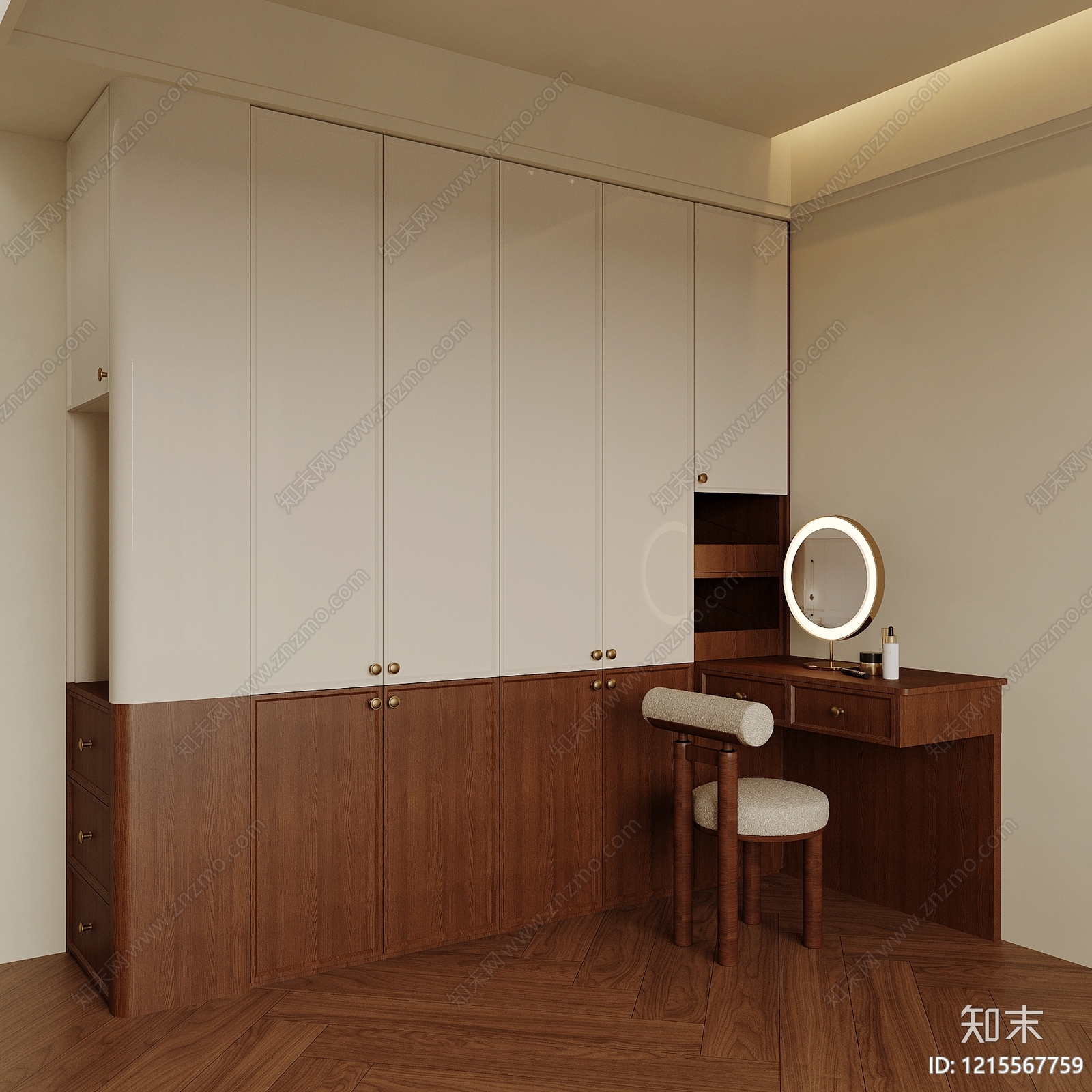 中古风衣柜3D模型下载【ID:1215567759】