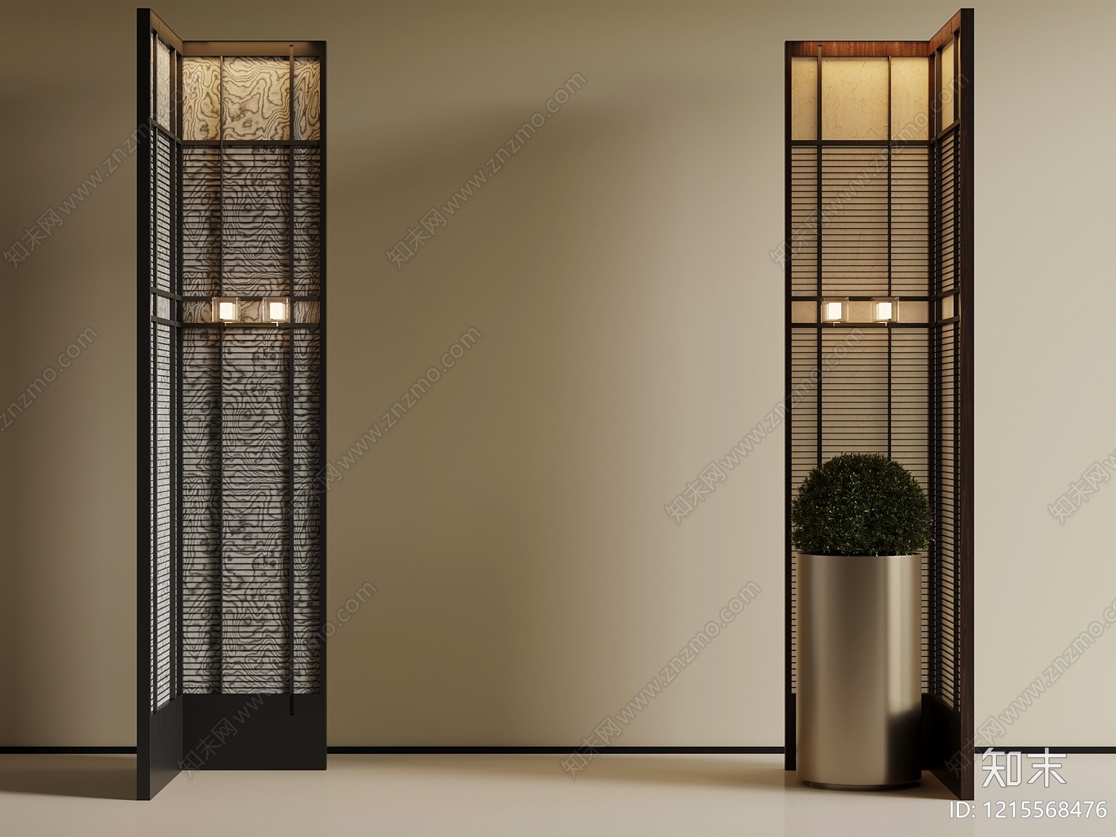 新中式屏风SU模型下载【ID:1215568476】