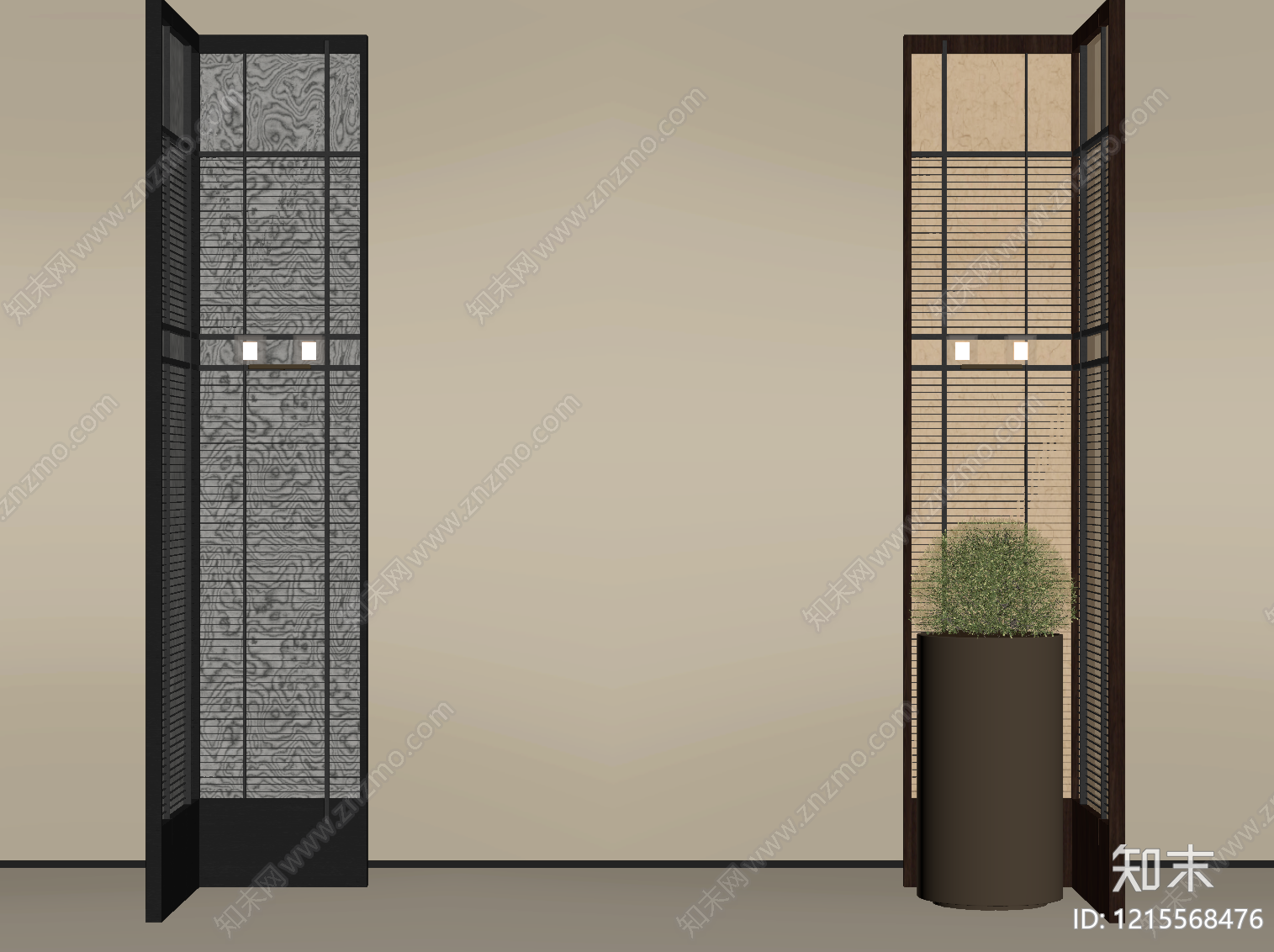 新中式屏风SU模型下载【ID:1215568476】