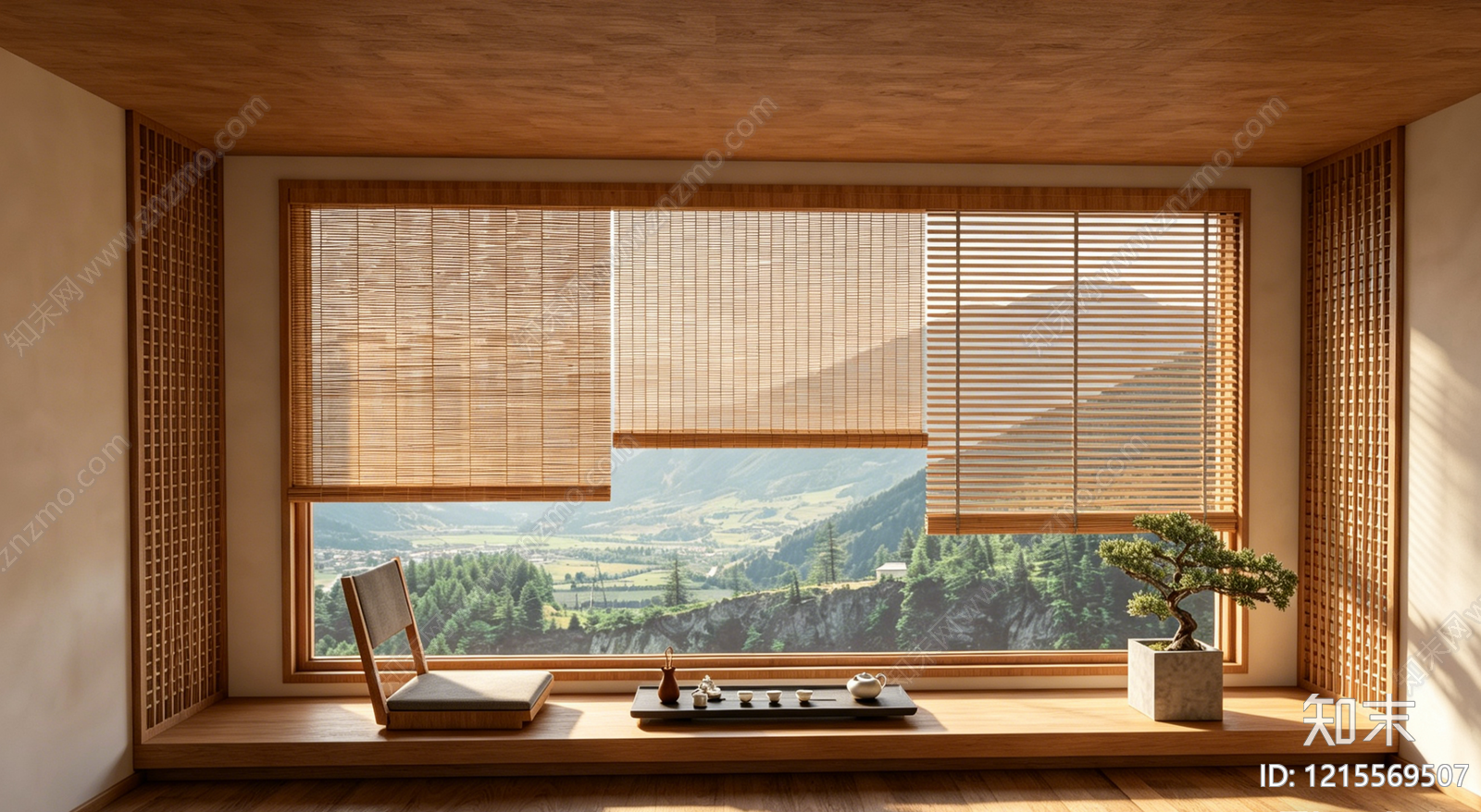 日式禅意茶室SU模型下载【ID:1215569507】