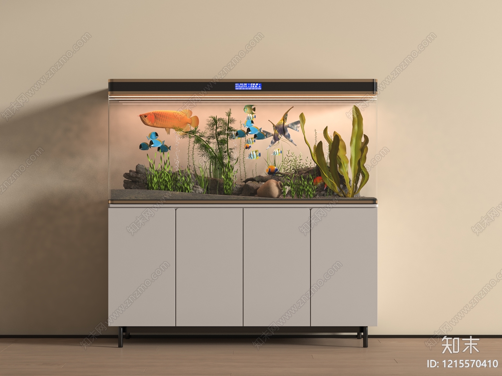 现代简约鱼缸3D模型下载【ID:1215570410】