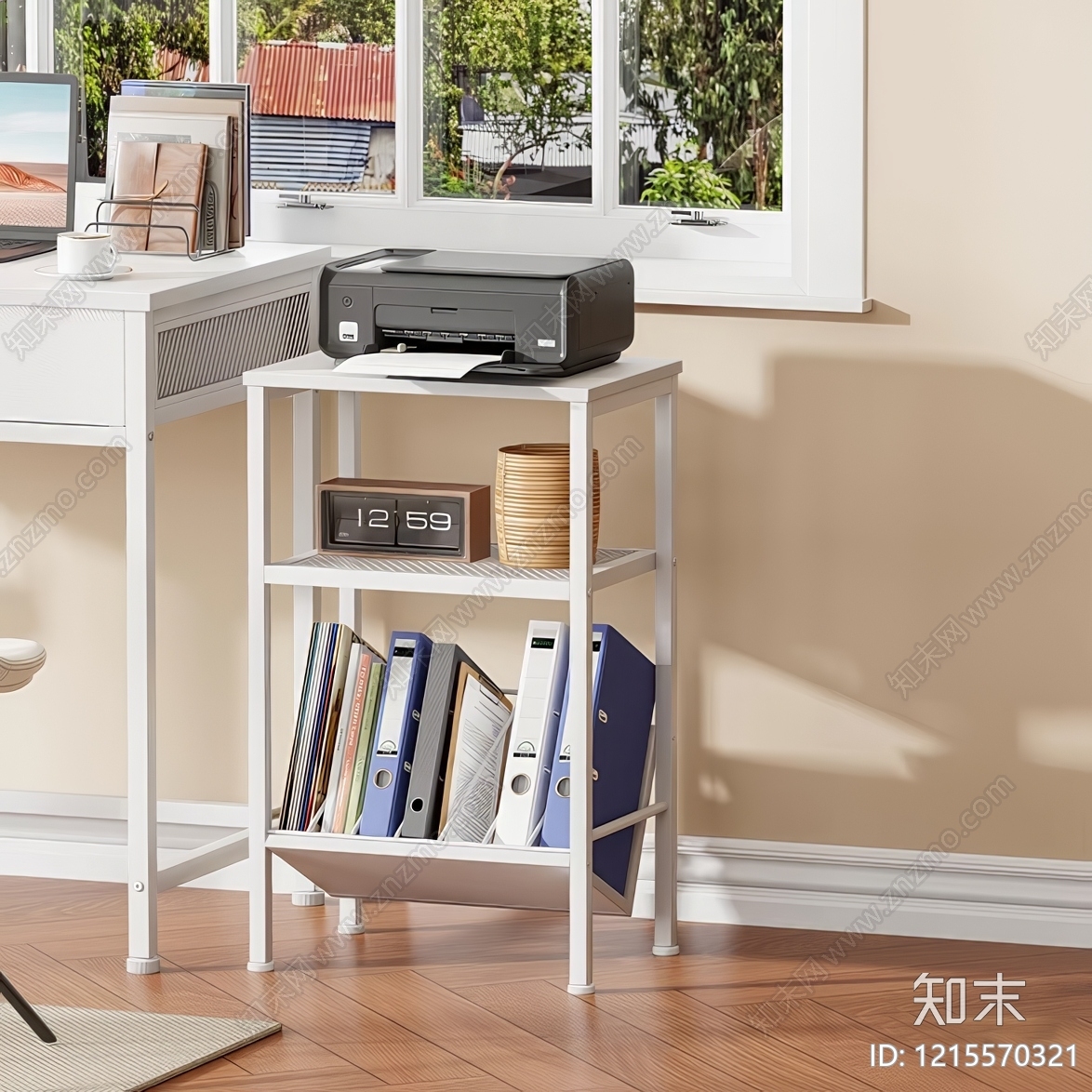奶油风置物架3D模型下载【ID:1215570321】