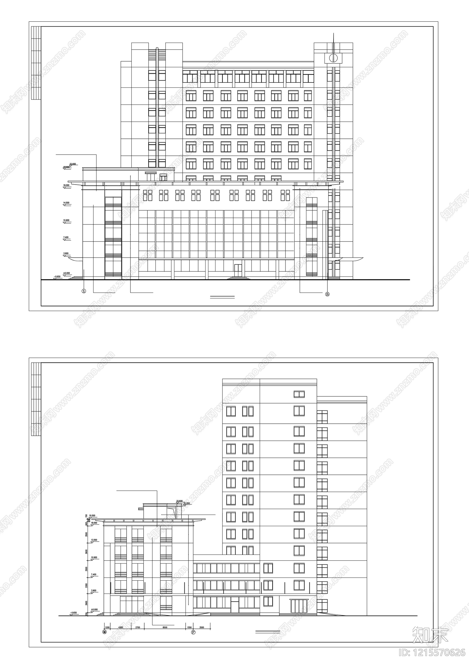 现代医院建筑cad施工图下载【ID:1215570626】