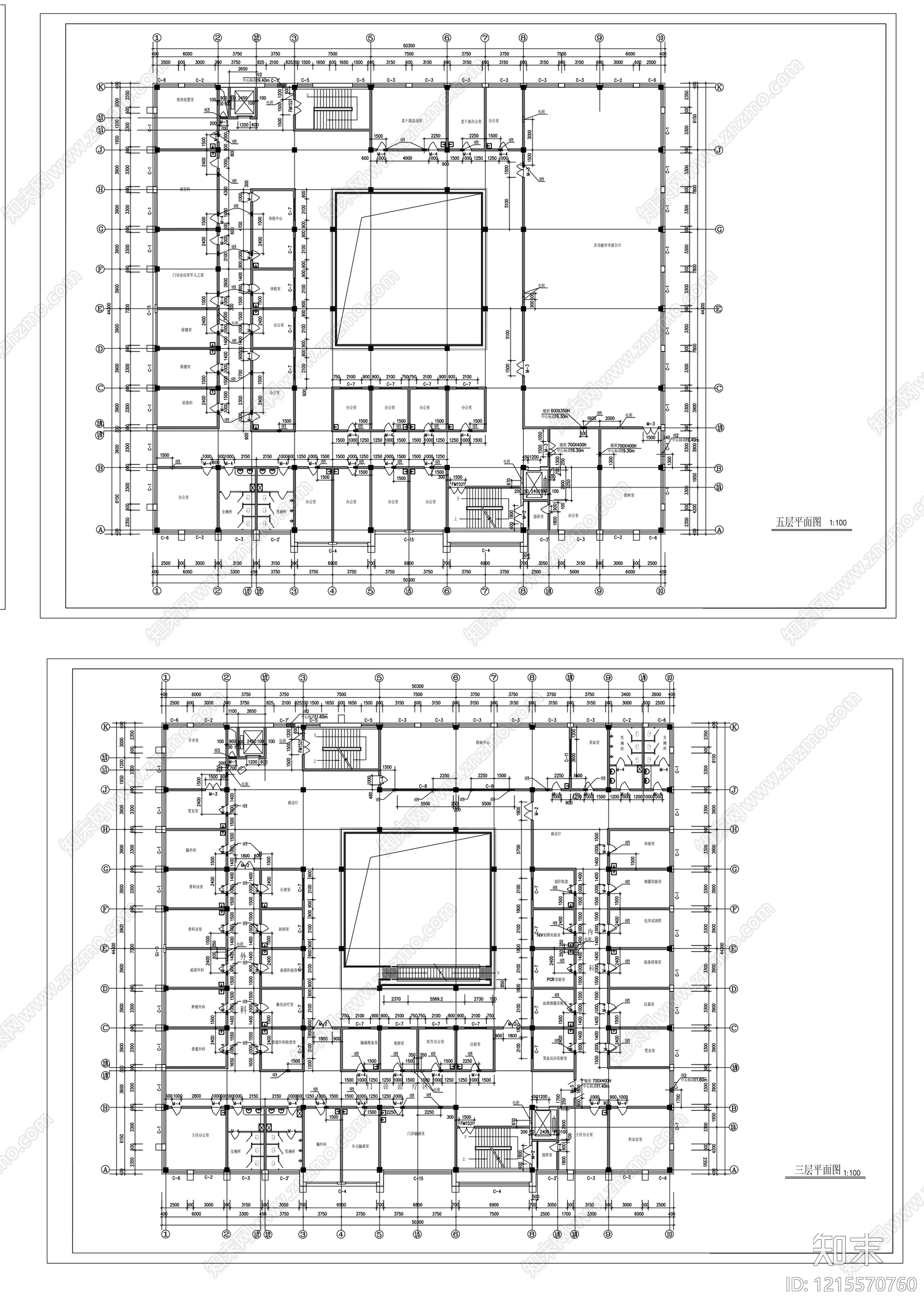现代医院建筑施工图下载【ID:1215570760】