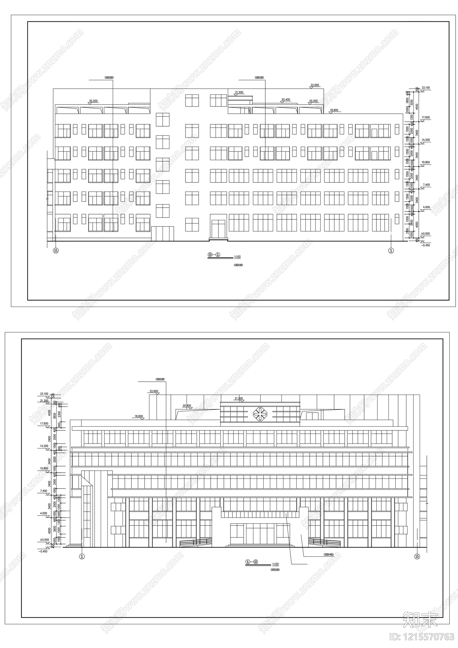 现代医院建筑cad施工图下载【ID:1215570763】