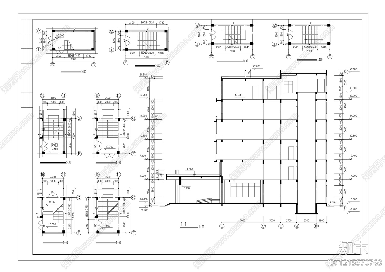 现代医院建筑cad施工图下载【ID:1215570763】