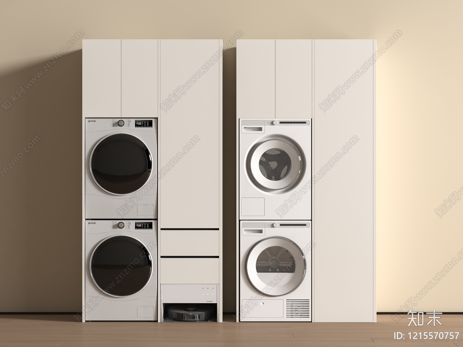 现代洗衣机柜SU模型下载【ID:1215570757】