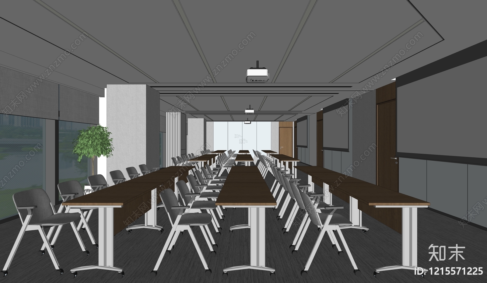 现代简约会议室SU模型下载【ID:1215571225】