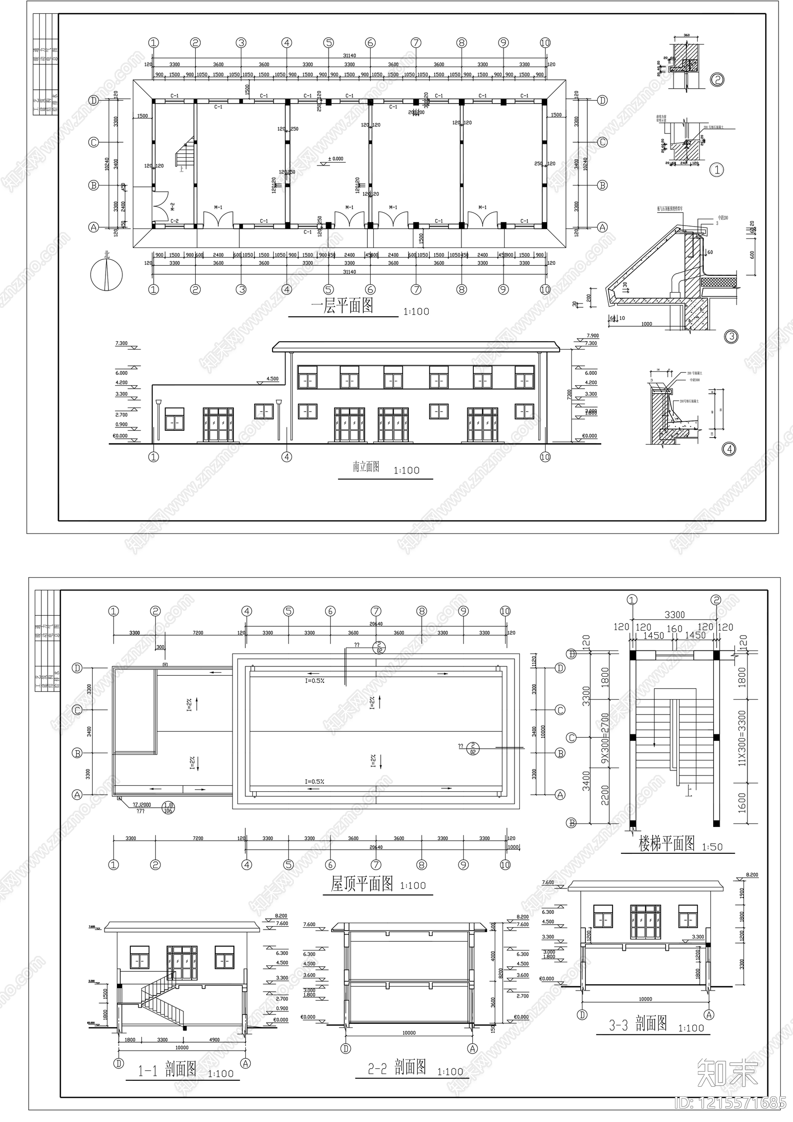 现代医院建筑cad施工图下载【ID:1215571685】