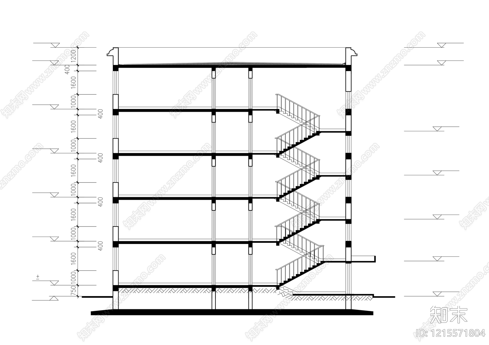 室内楼梯施工图下载【ID:1215571804】