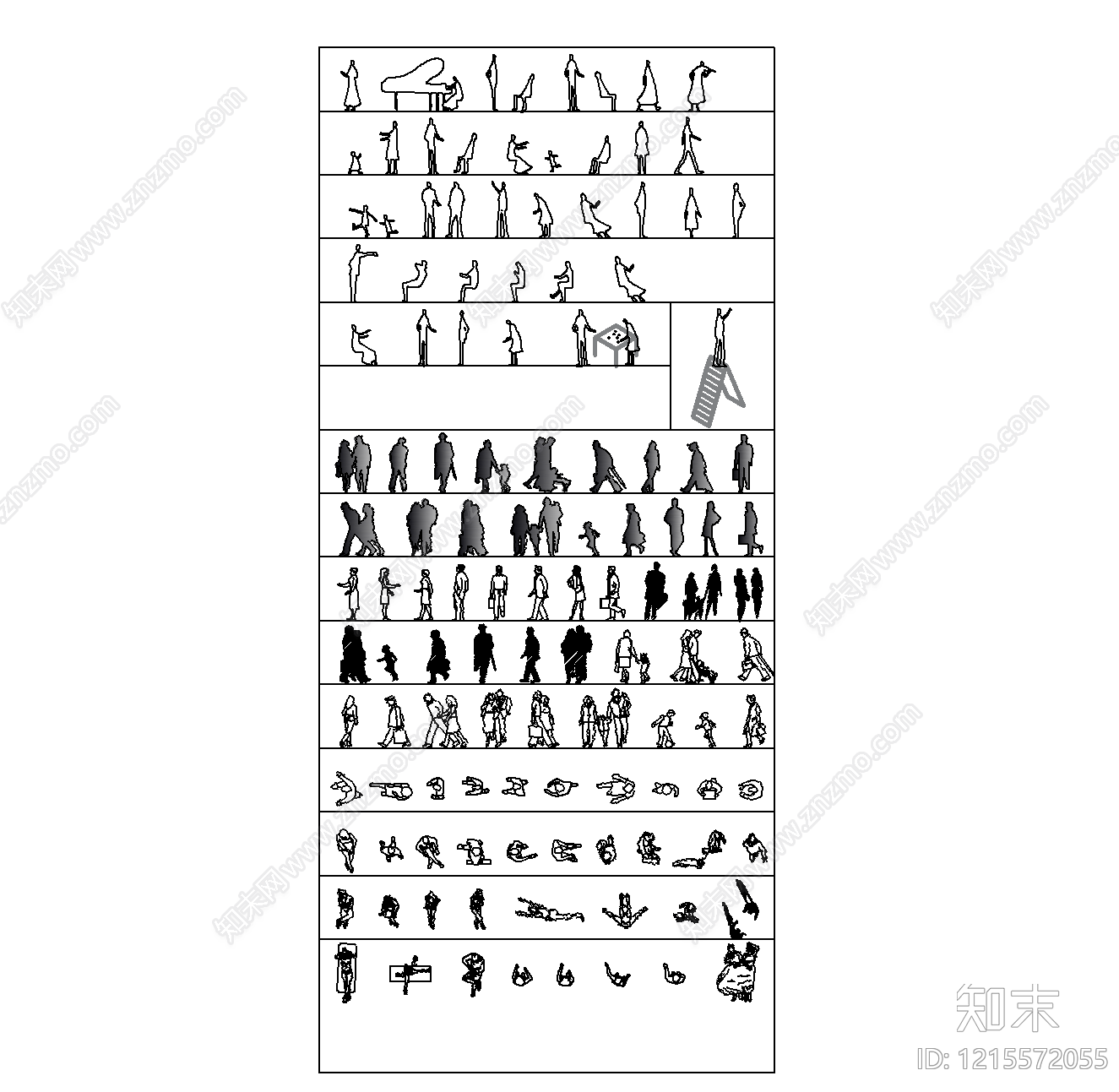 现代简约人物施工图下载【ID:1215572055】