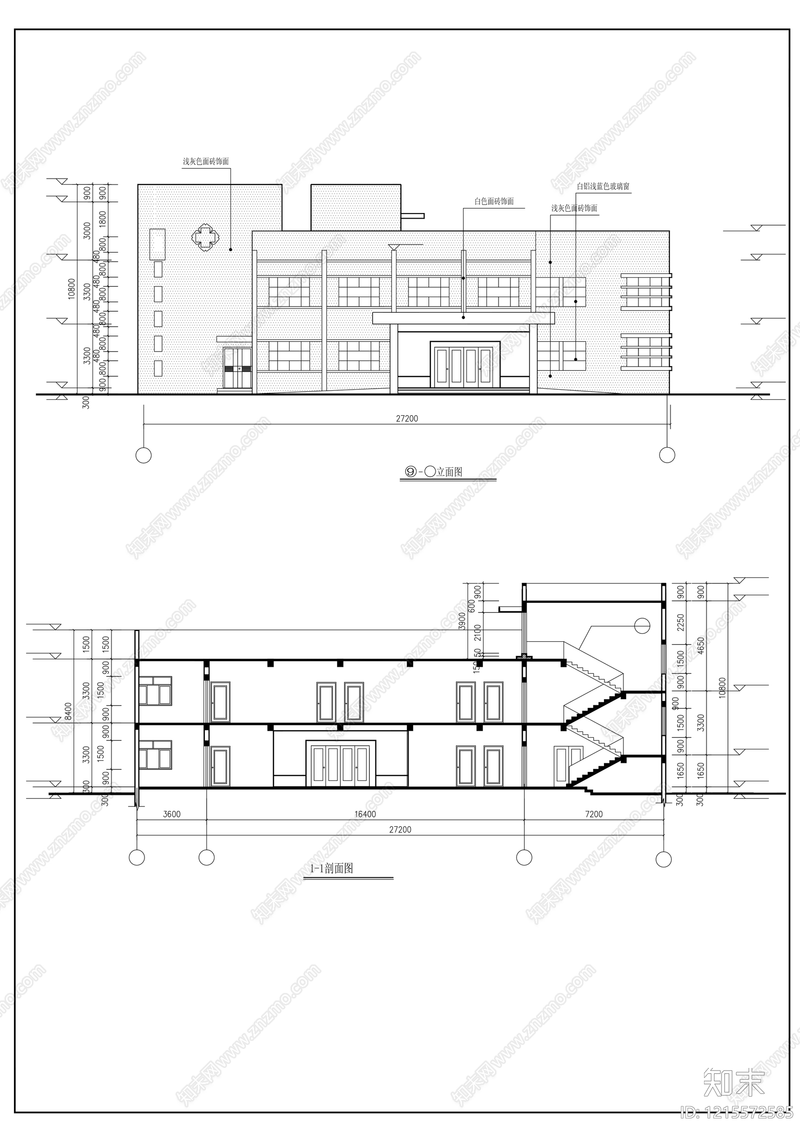 现代医院建筑cad施工图下载【ID:1215572585】