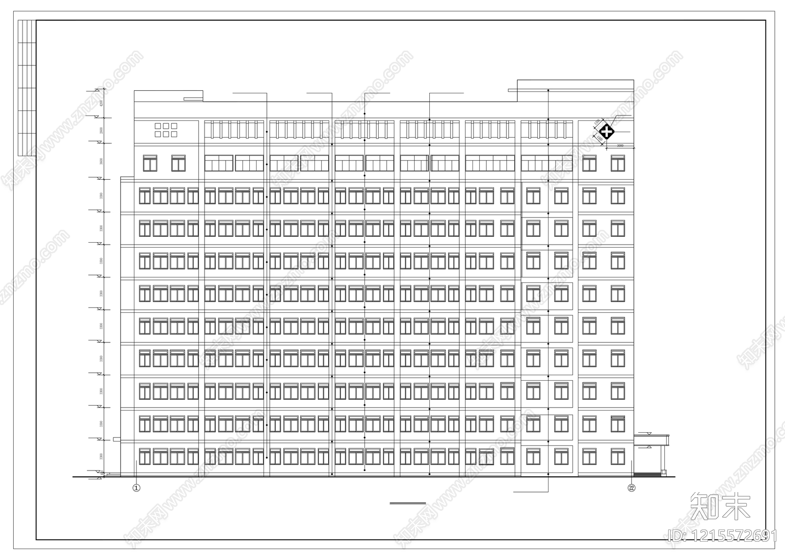 现代医院建筑cad施工图下载【ID:1215572691】