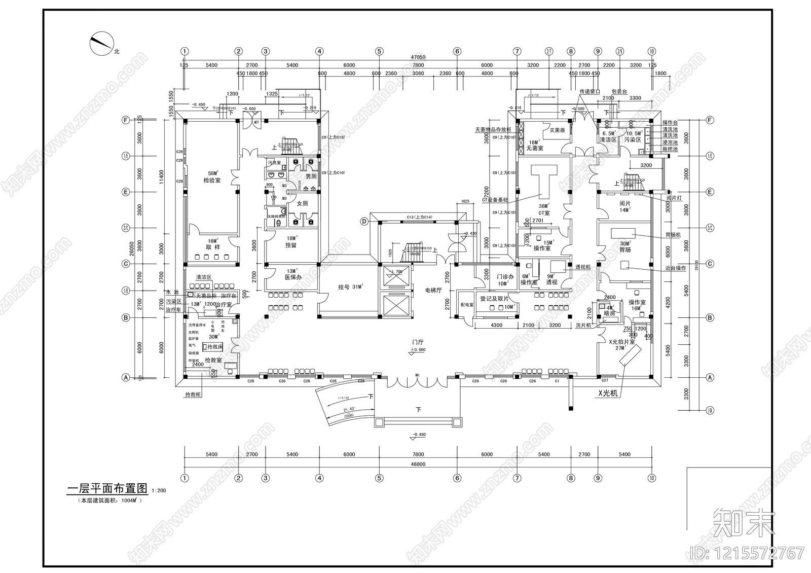 现代医院建筑cad施工图下载【ID:1215572767】