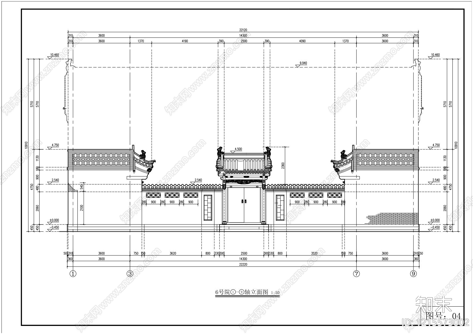 仿古建筑cad施工图下载【ID:1215573002】