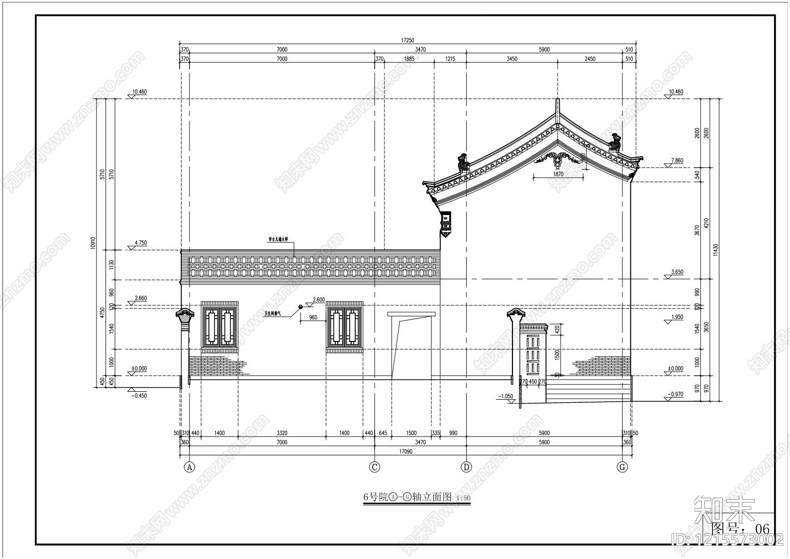 仿古建筑cad施工图下载【ID:1215573002】