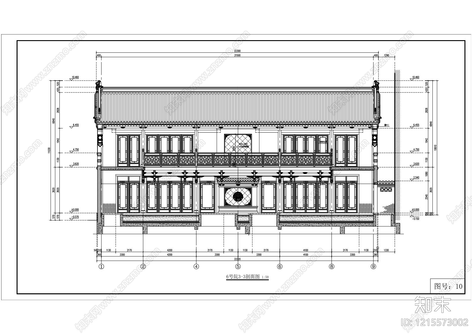 仿古建筑cad施工图下载【ID:1215573002】