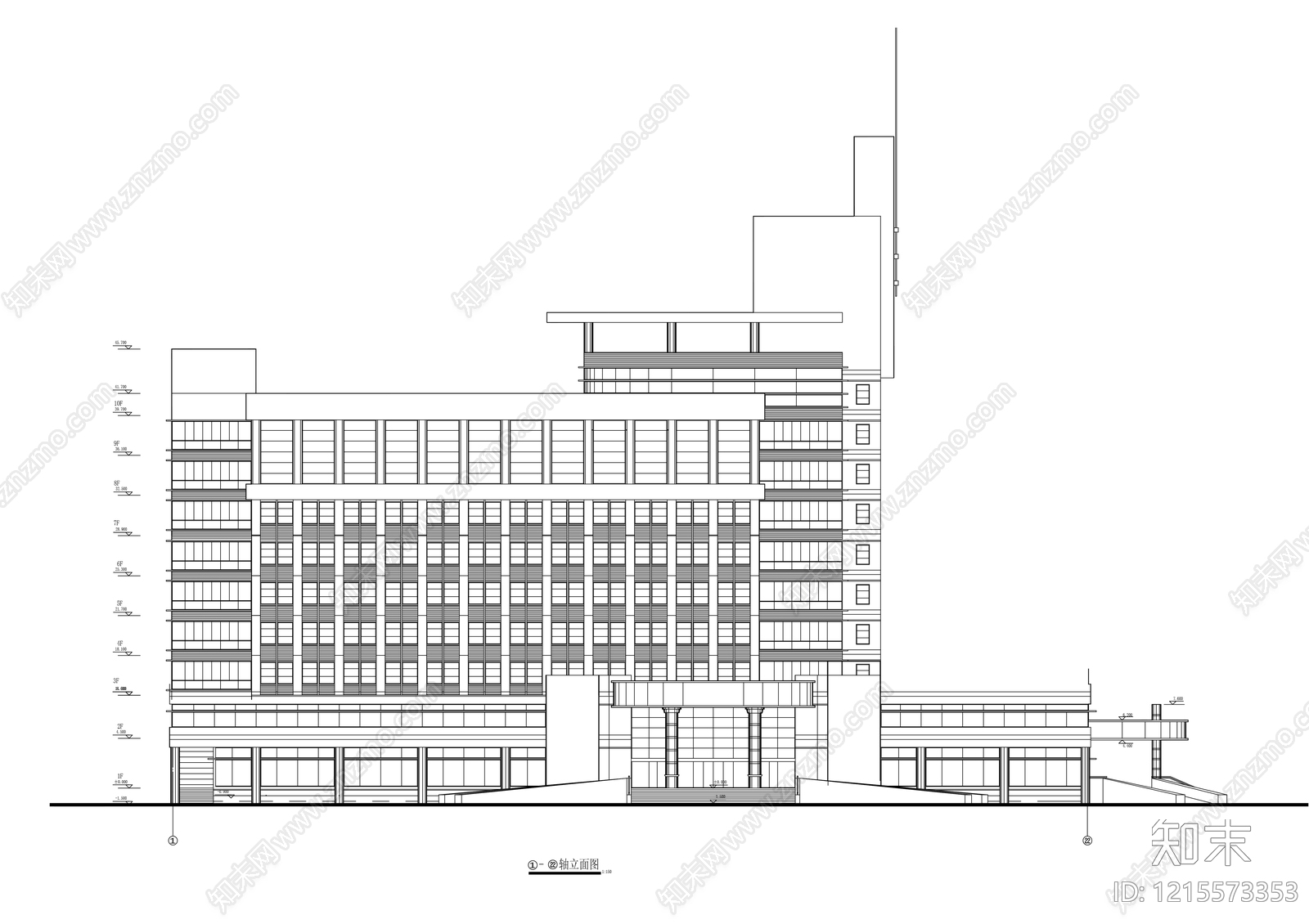 现代医院建筑施工图下载【ID:1215573353】