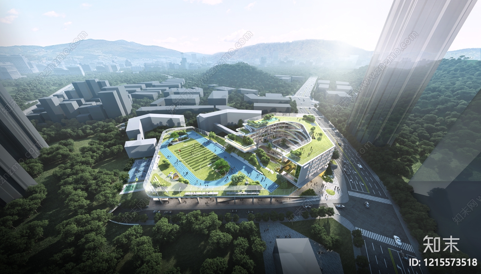 现代学校建筑SU模型下载【ID:1215573518】