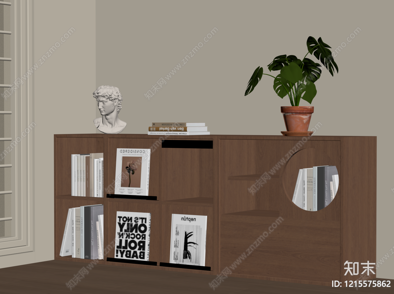 原木风书架SU模型下载【ID:1215575862】