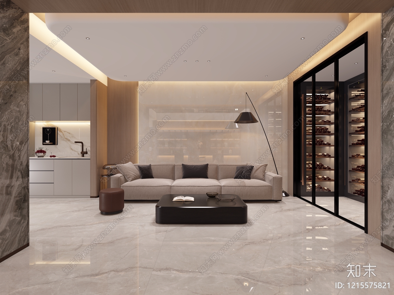 现代简约瓷砖展厅3D模型下载【ID:1215575821】