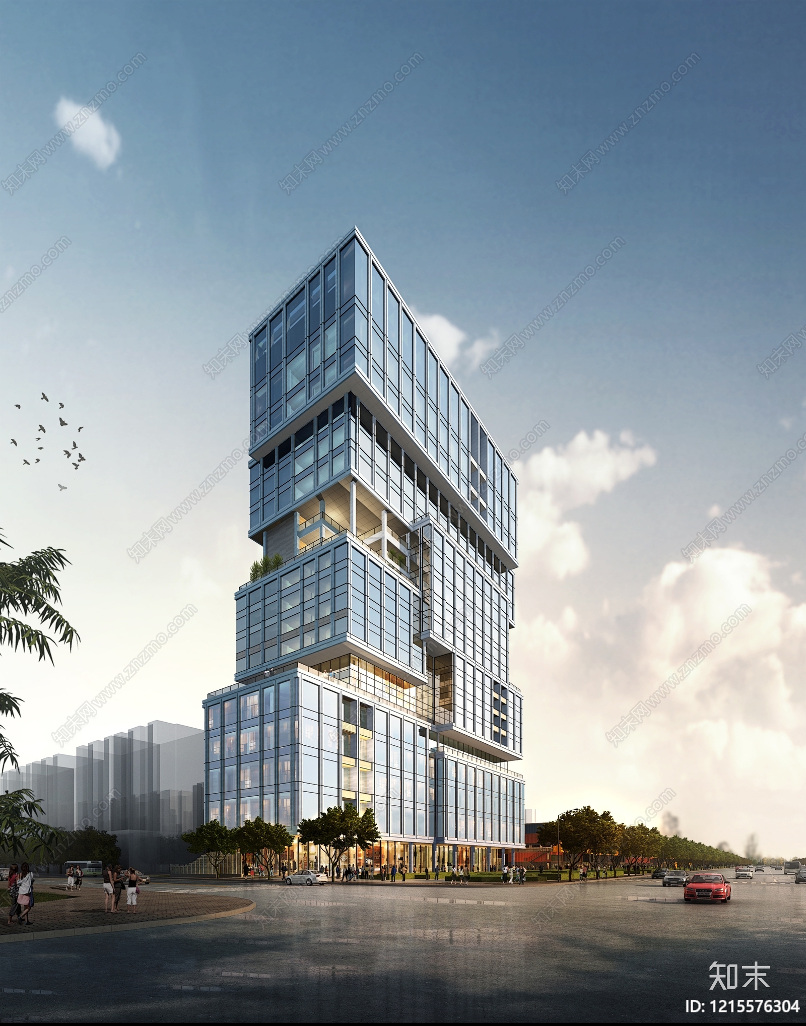现代主义写字楼3D模型下载【ID:1215576304】