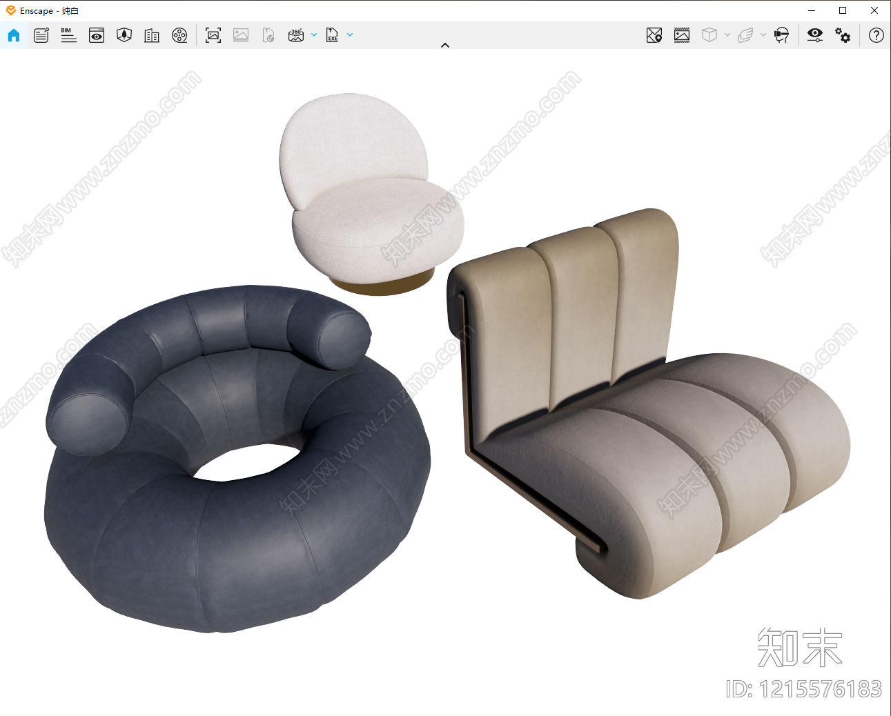 现代简约休闲椅SU模型下载【ID:1215576183】