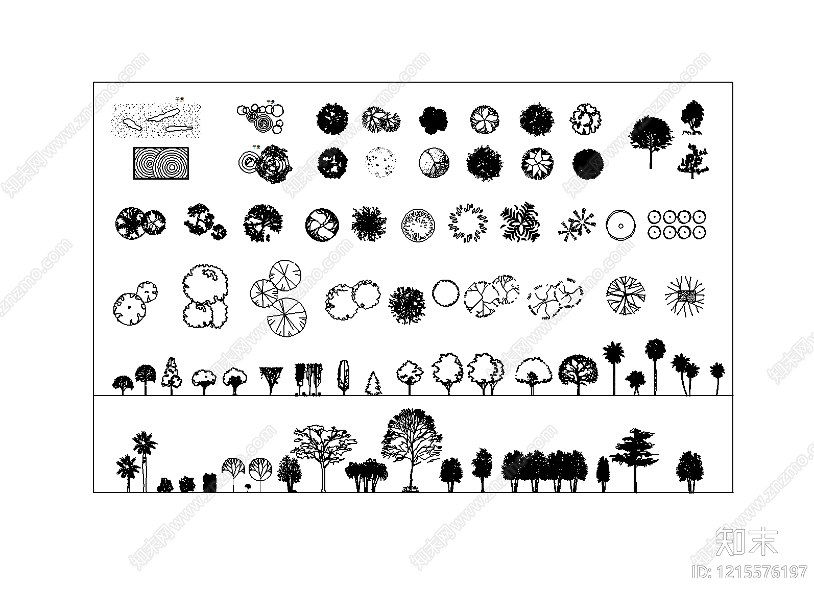 现代简约绿植施工图下载【ID:1215576197】