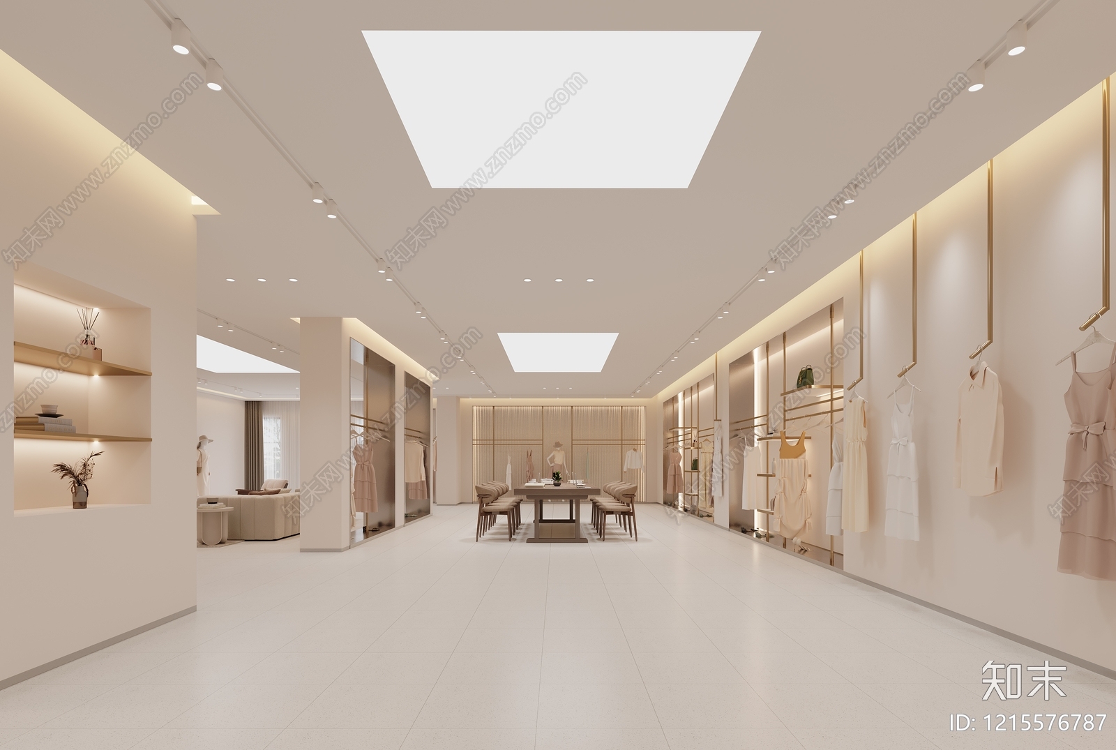 奶油风服装店3D模型下载【ID:1215576787】