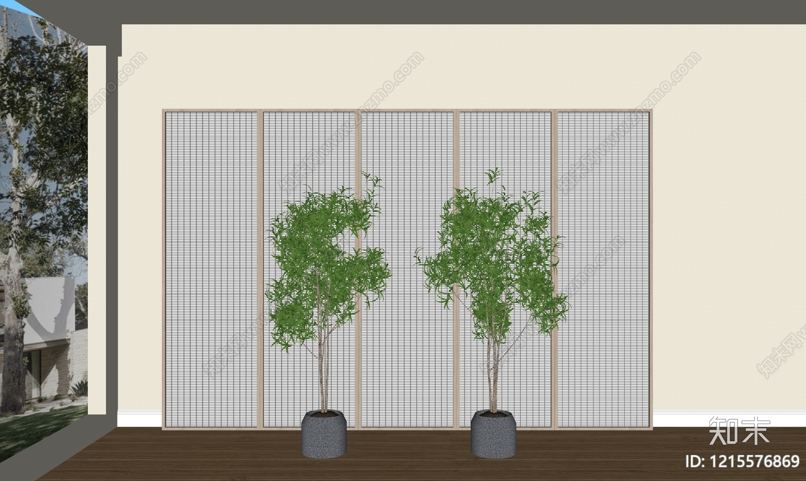 日式家居阳台SU模型下载【ID:1215576869】