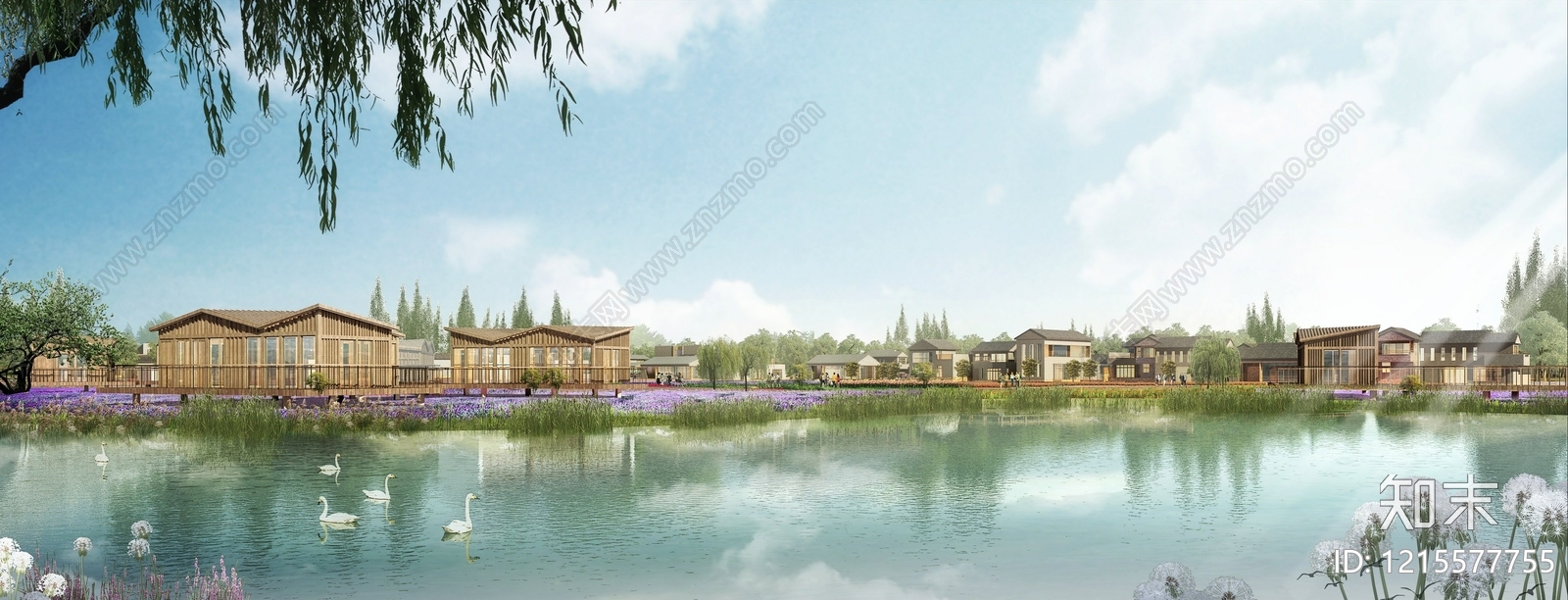 新中式景观文旅项目景观3D模型下载【ID:1215577755】