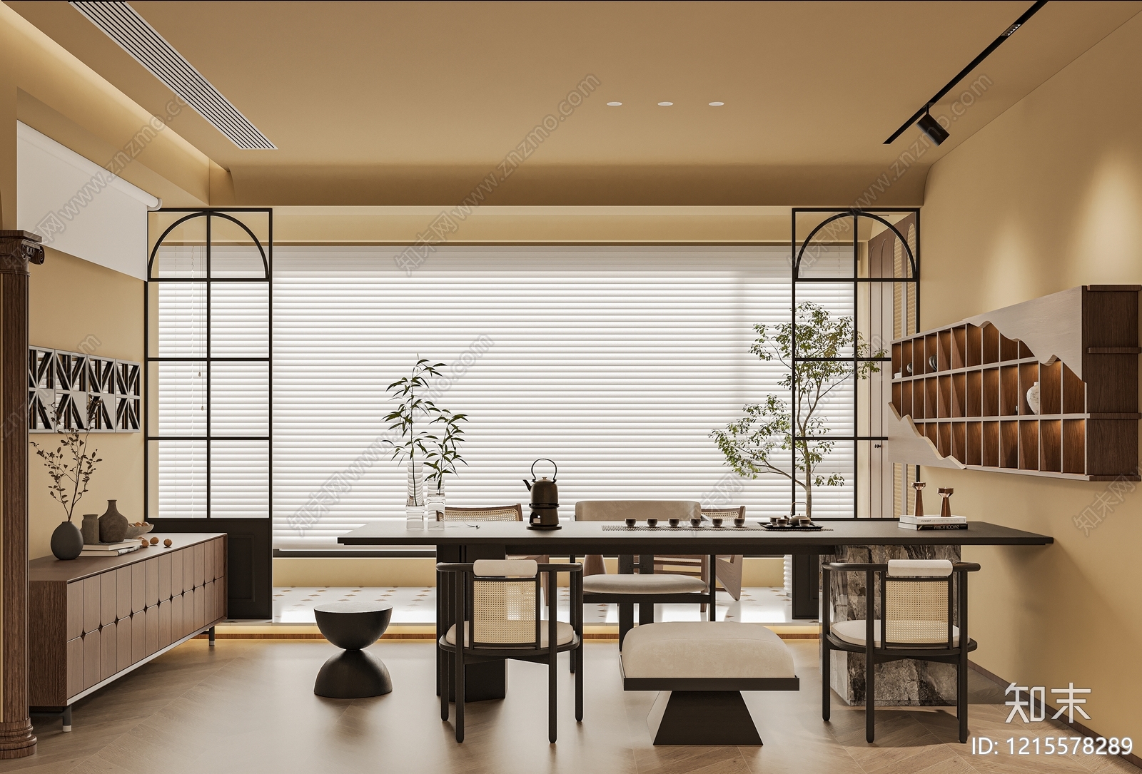新中式茶室3D模型下载【ID:1215578289】